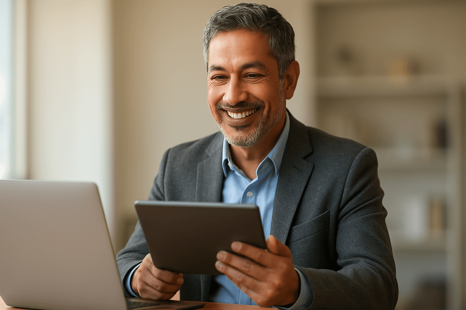 Professional consultant helping customer